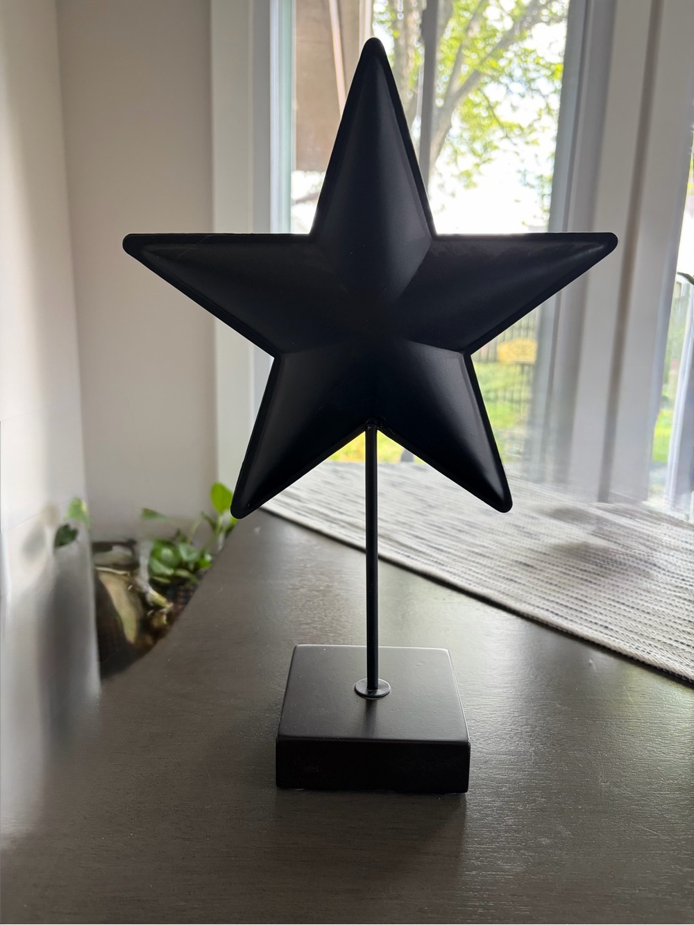 Black Metal Decorative Star on Stand